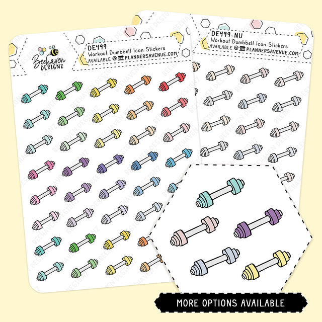 Workout Dumbbell Icon Planner Stickers