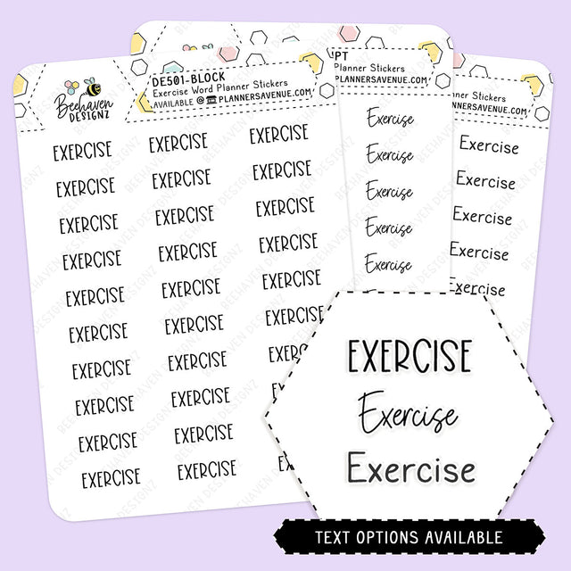 Exercise Script Planner Stickers