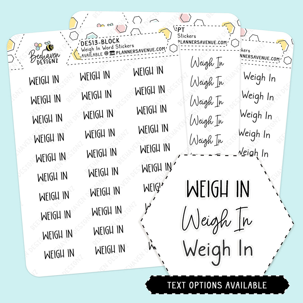 Weigh In Script Planner Stickers