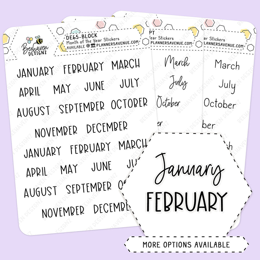 Month Script Planner Stickers