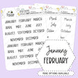 Month Script Planner Stickers