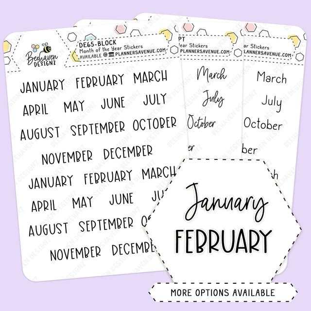 Month Script Planner Stickers