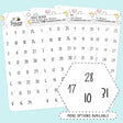 Date Number Dot Planner Stickers