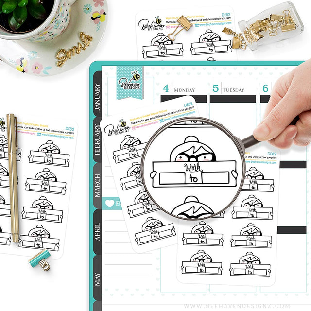 Work Time Tracker Planner Stickers