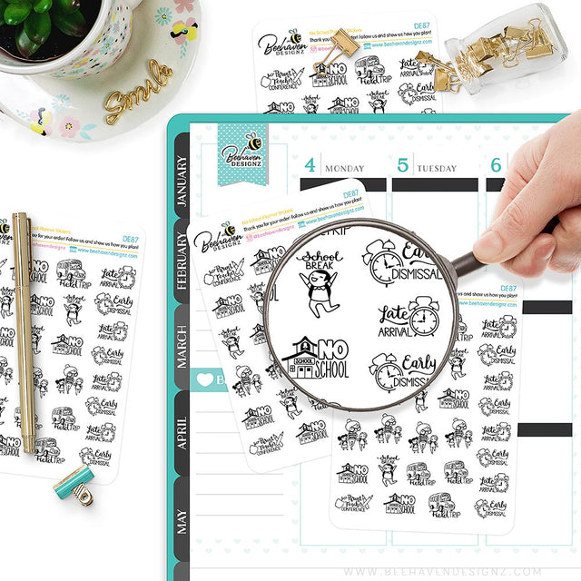 No School Planner Stickers