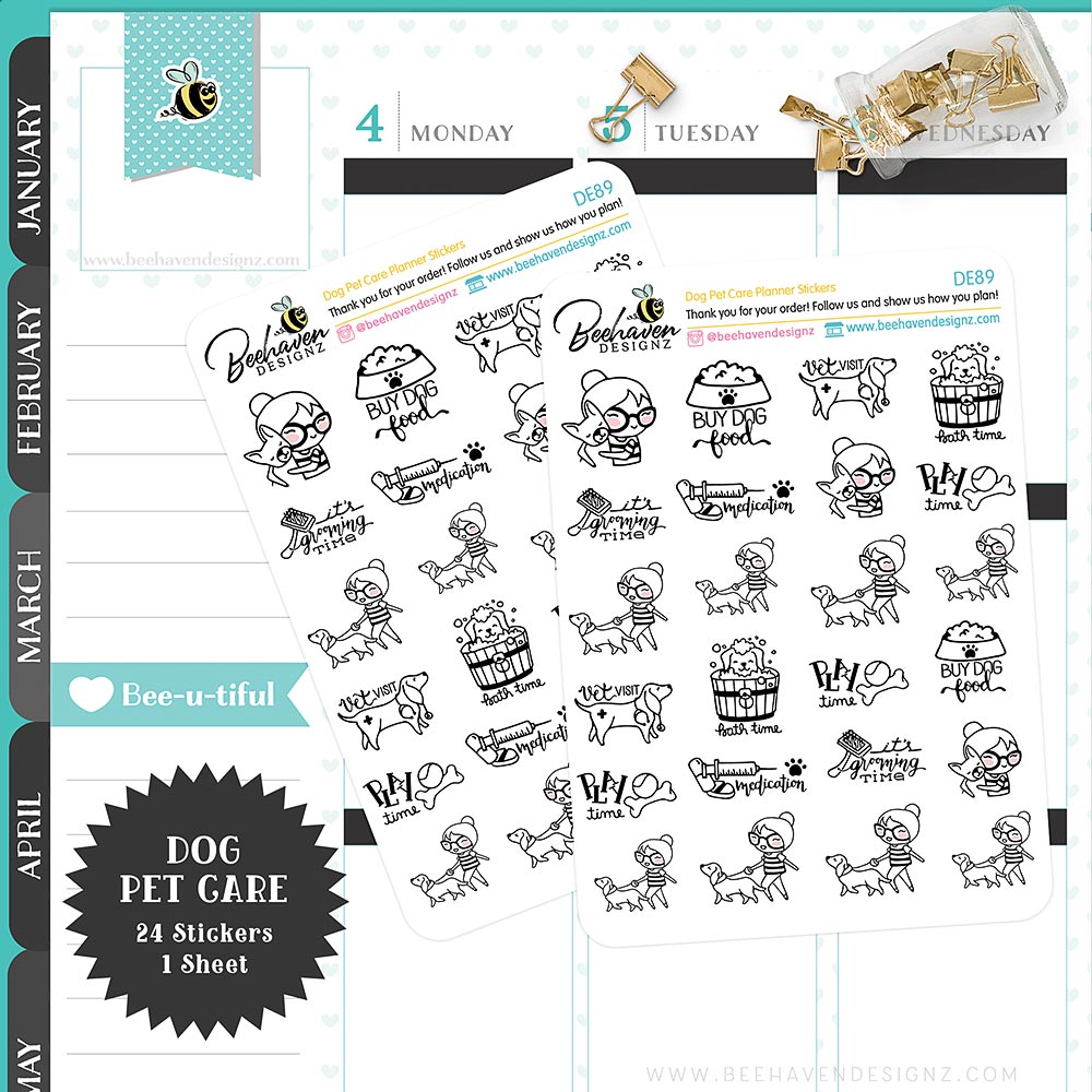 Dog Care Planner Stickers