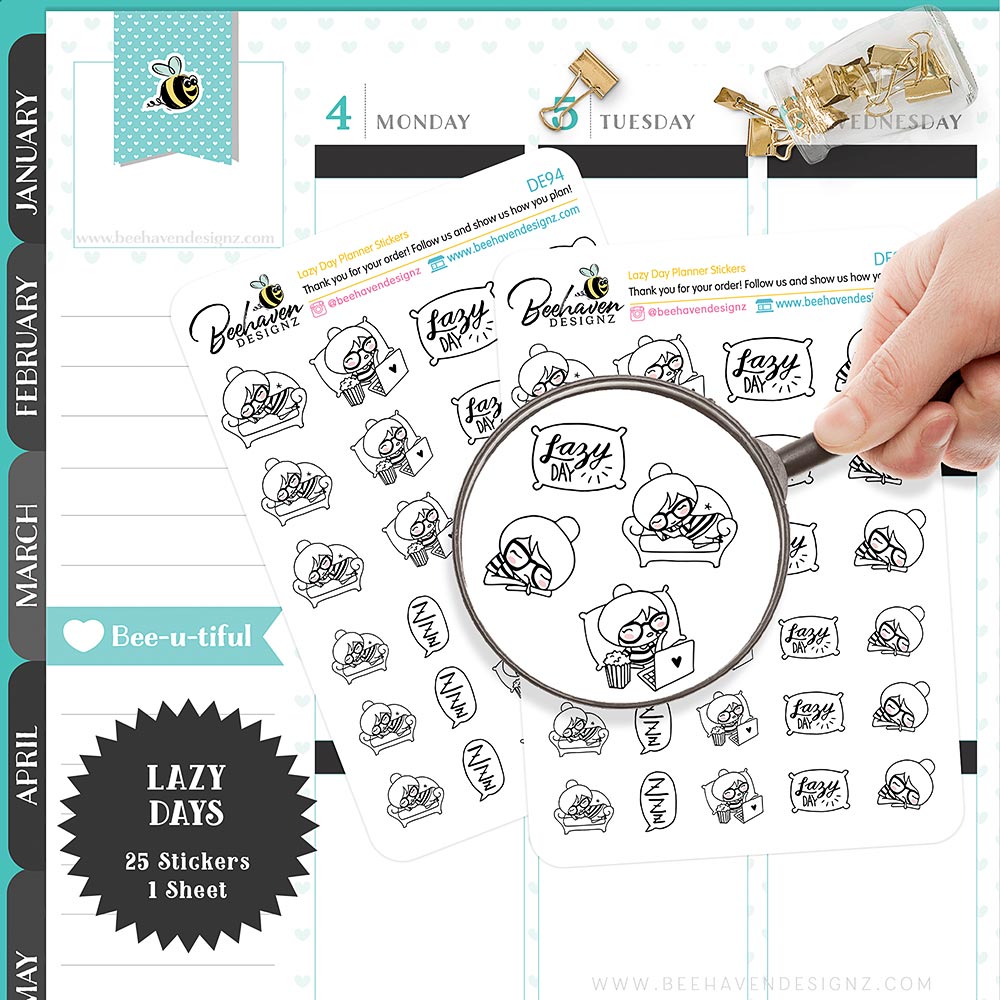 Lazy Day Planner Stickers