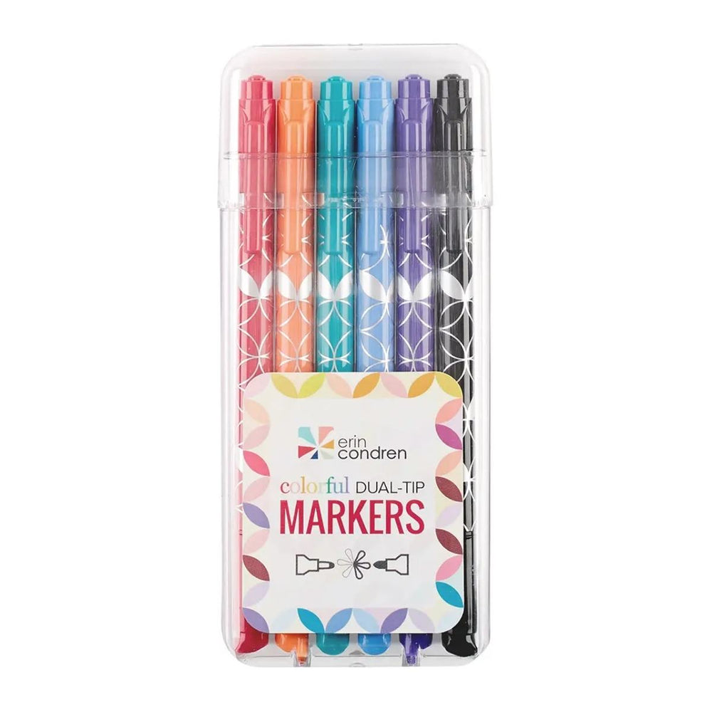 Erin Condren Dual Tip Classic Colourful Markers - 6 pack
