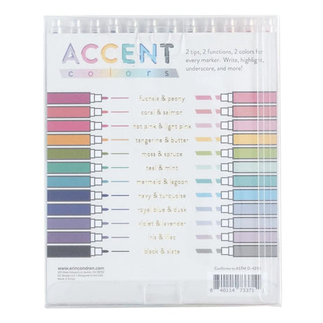 Erin Condren Dual Ink Dual Tip Markers Highlighters - Gem 12 pack