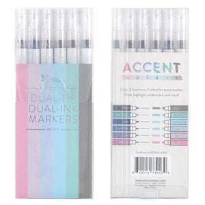 Erin Condren Dual Ink Dual Tip Markers Highlighters- Gem 6 pack