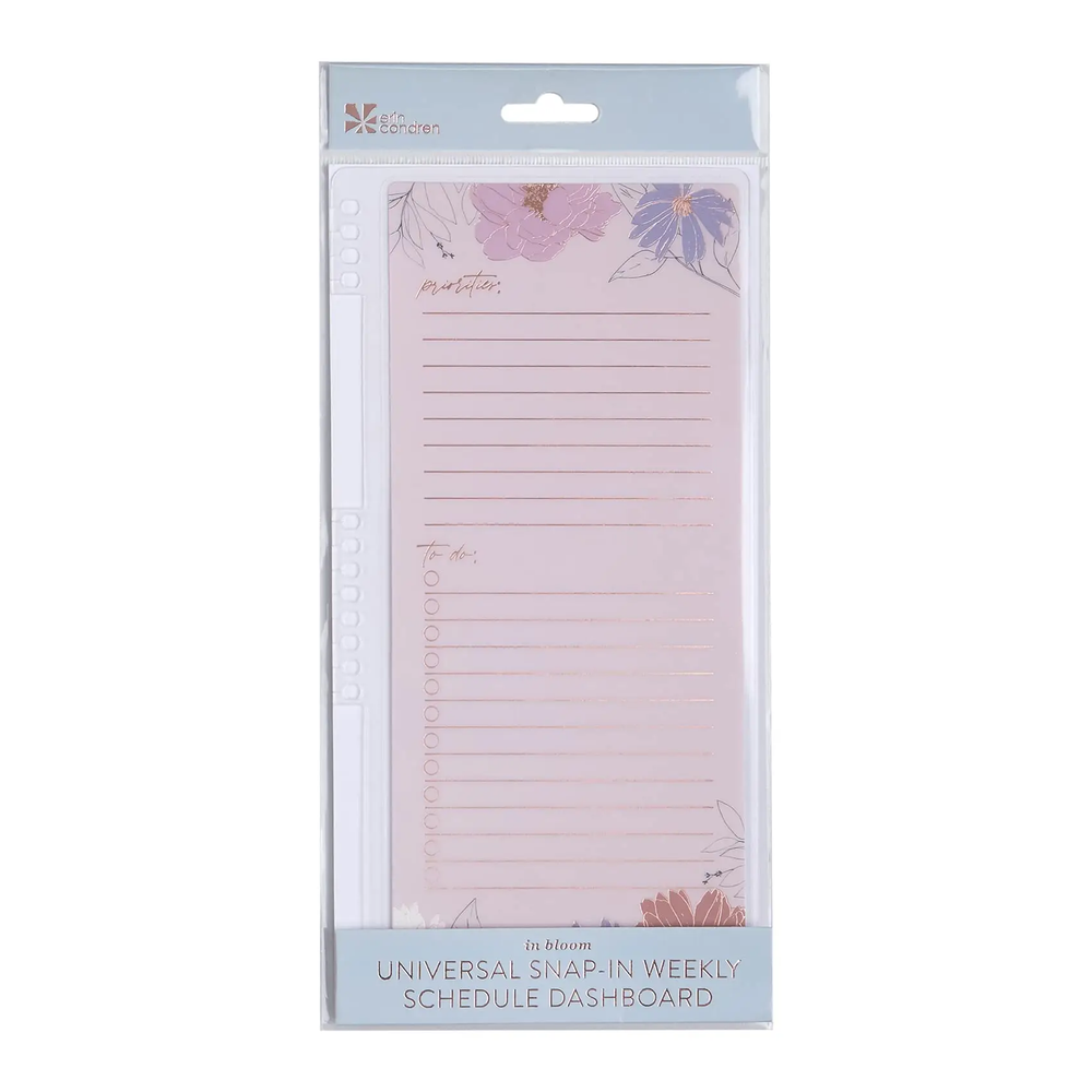Erin Condren Weekly Schedule In Bloom Snap-In Dashboard