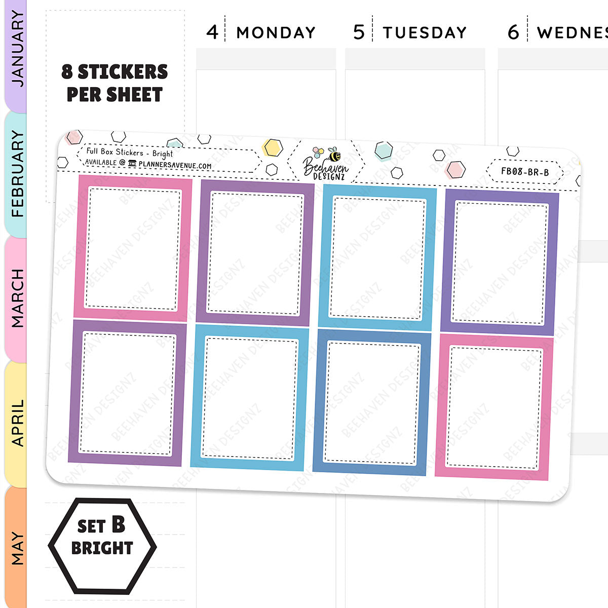 Rainbow Full Box Planner Stickers