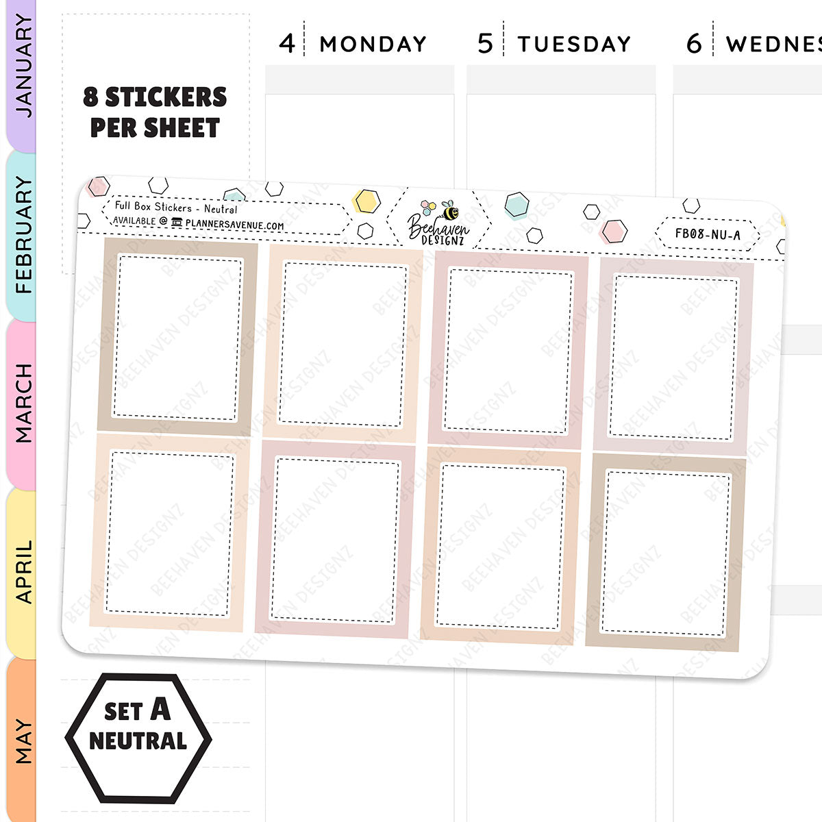 Neutral Full Box Planner Stickers
