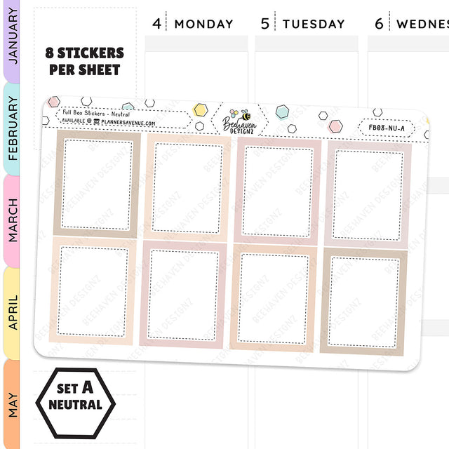 Neutral Full Box Planner Stickers