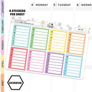 Rainbow Weekly Tracker Planner Stickers