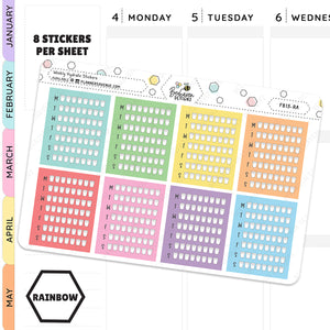 Rainbow Weekly Hydrate Tracker Stickers