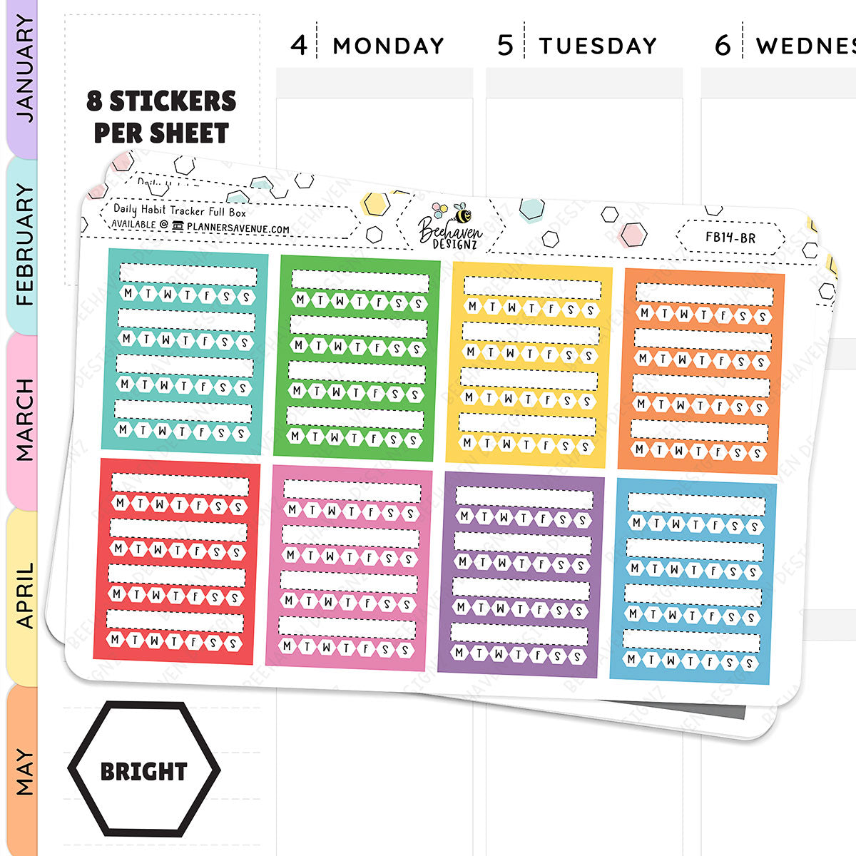 5 Row Weekly Habit Tracker Stickers - Lemon & Lime – Stickers by AshleyK