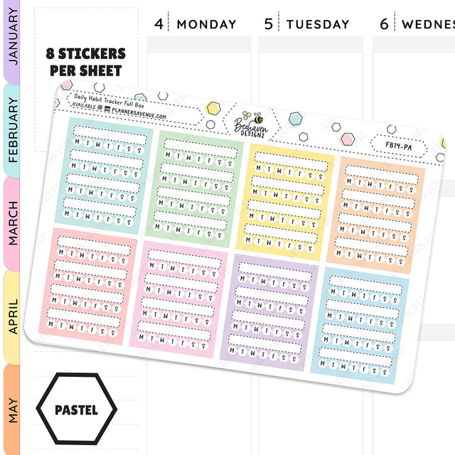 Pastel Habit Tracker Stickers