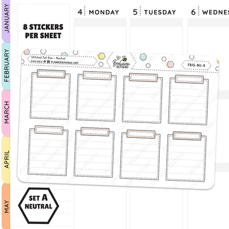 Stitched Full Box Planner Stickers