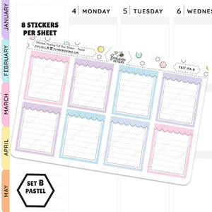 Pastel Stitched Scallop Full Box Planner Stickers
