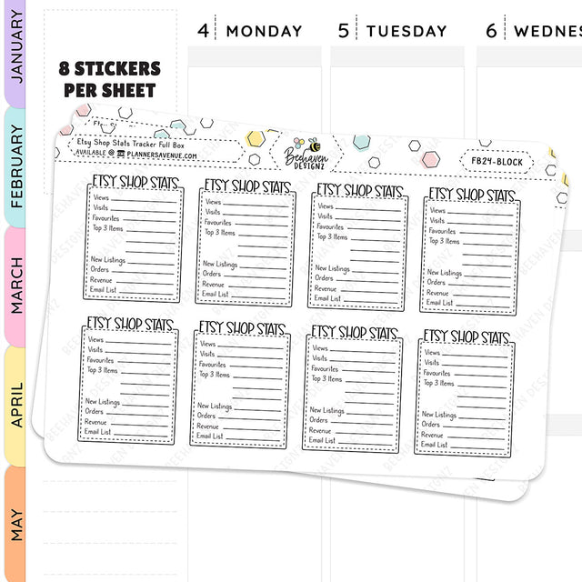 Etsy Shop Stats Tracker Planner Stickers