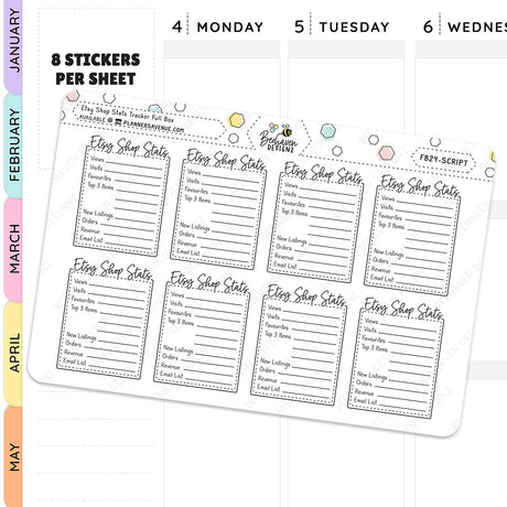 Etsy Shop Stats Tracker Planner Stickers