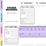 Etsy Shop Stats Tracker Planner Stickers