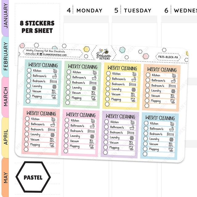 Weekly Cleaning Checklist Planner Stickers