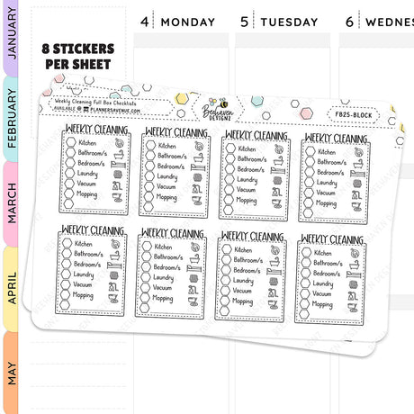 Weekly Cleaning Checklist Planner Stickers