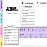 Shop Stat Tracker Planner Stickers