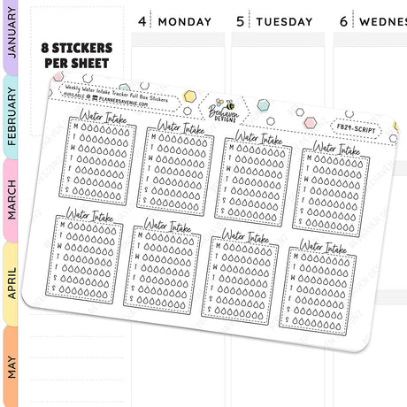 Script Weekly Water Intake Tracker Stickers