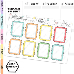 Scallop Full Box Planner Stickers