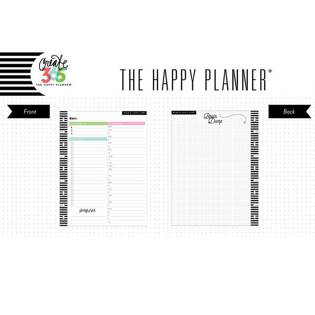 Happy Planner Classic Daily Fill Paper - Checklist Lned + Daily