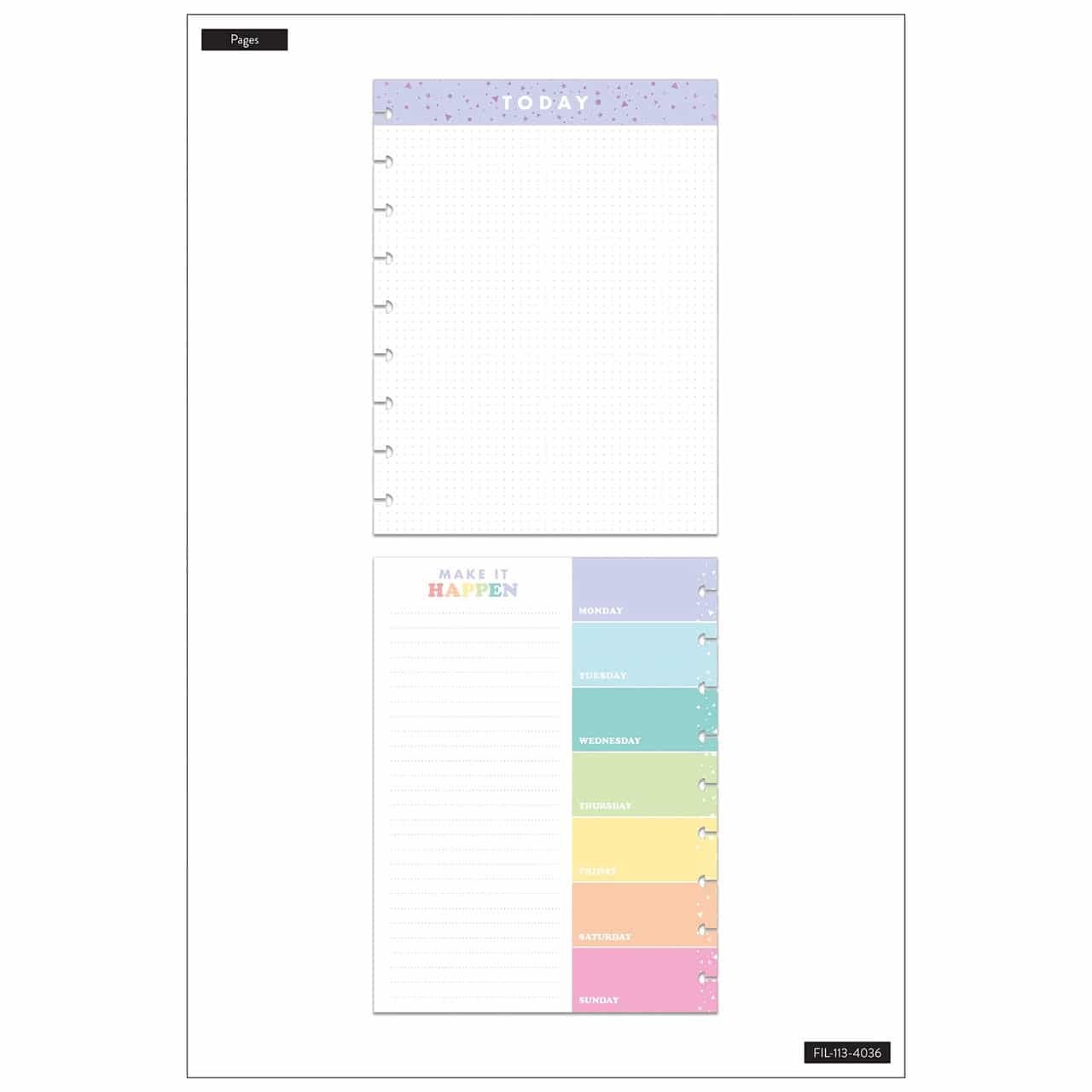 Happy Planner Classic Colours Note Paper | Dot Grid - Lined