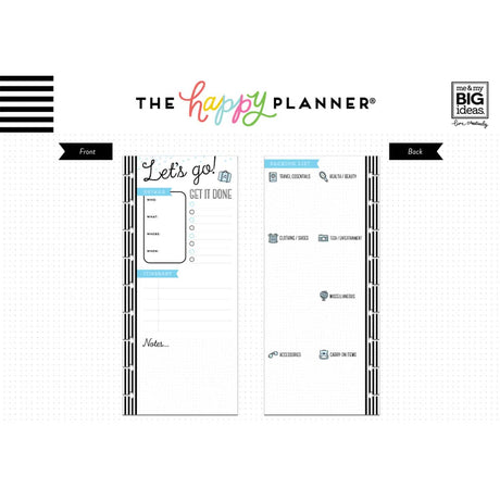 LAST STOCK!! Happy Planner Traveling Fill Paper SKINNY CLASSIC - Checklist Lined + Dot Grid