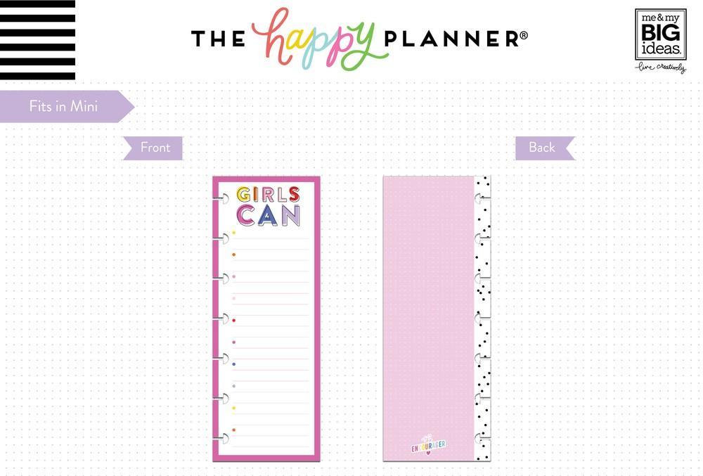 Happy Planner Skinny Mini Encourager Note Paper - Checklist + Dot Grid