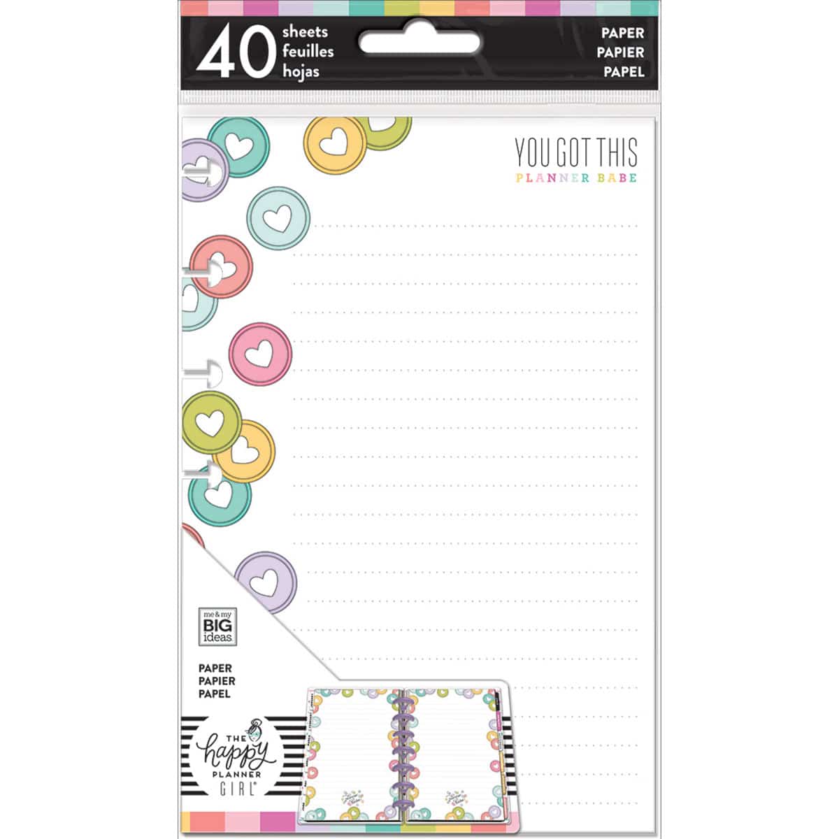 Happy Planner Mini Planner Babe Note Paper, Dot Lined