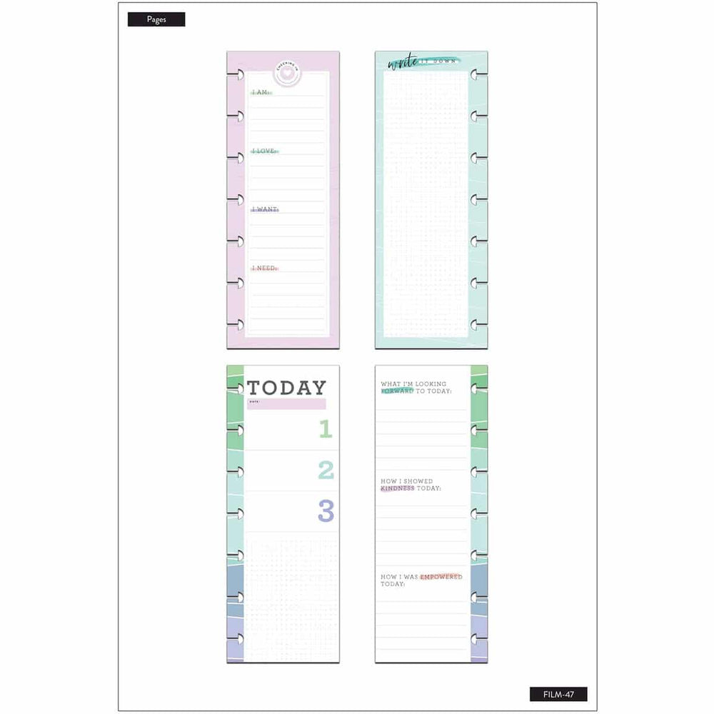 Happy Planner Mini Mood Tracker Note Paper | Dot Grid - Lined