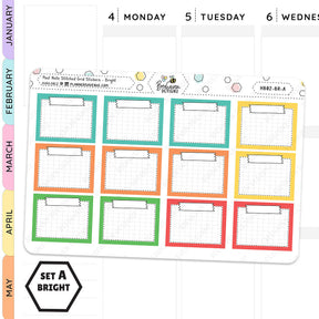 Post Note Stitched Grid Planner Stickers