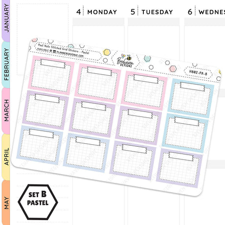 Post Note Stitched Grid Planner Stickers