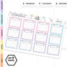 Post Note Stitched Grid Planner Stickers