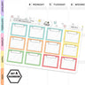 Post Note Stitched Grid Planner Stickers