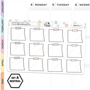 Post Note Washi Planner Stickers