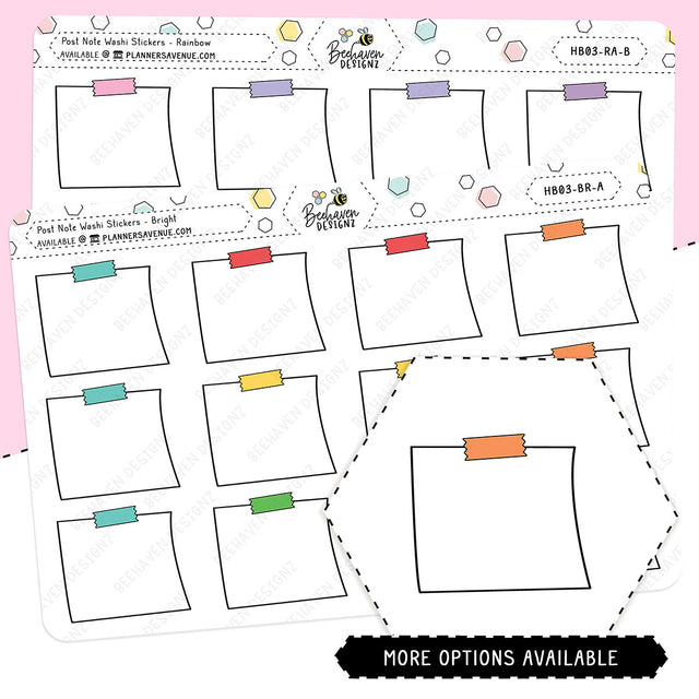 Post Note Washi Planner Stickers