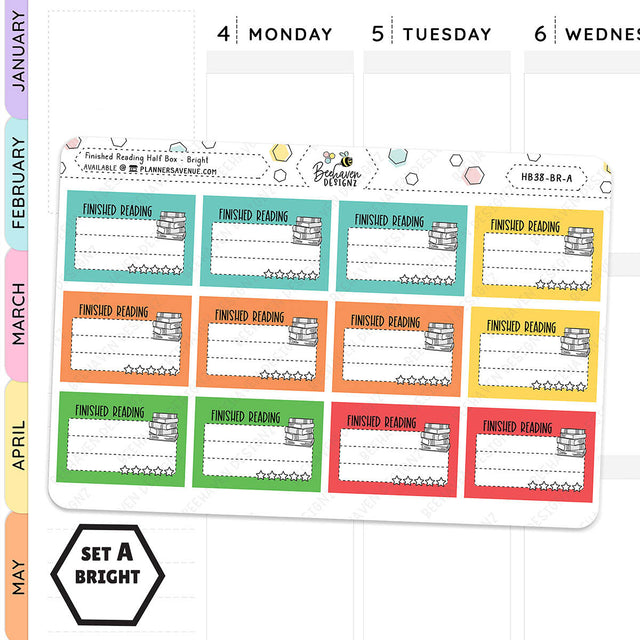 Finished Reading Half Box Planner Stickers