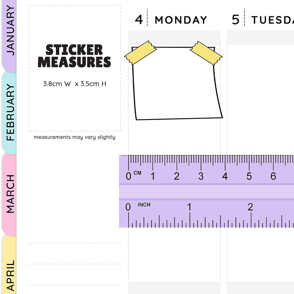 Post Note Washi Corner Planner Stickers