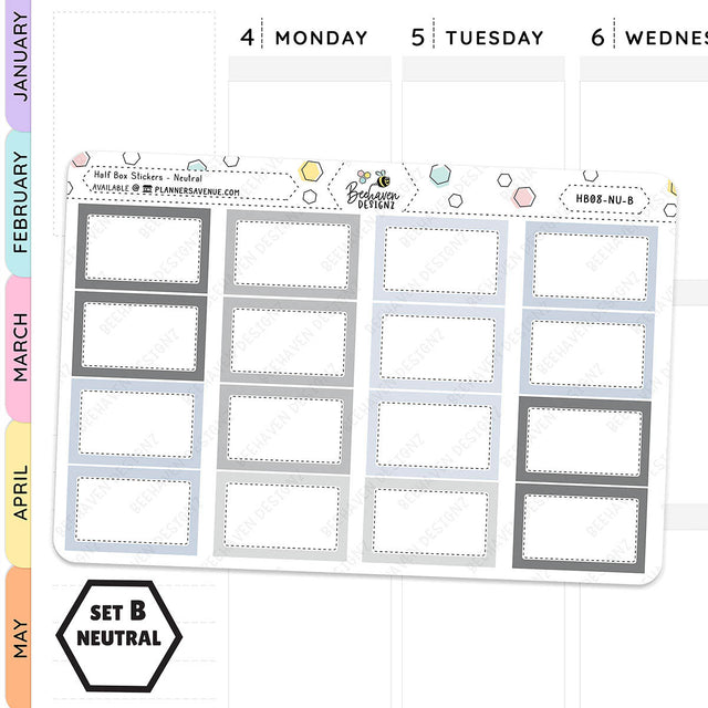 Half Box Planner Stickers