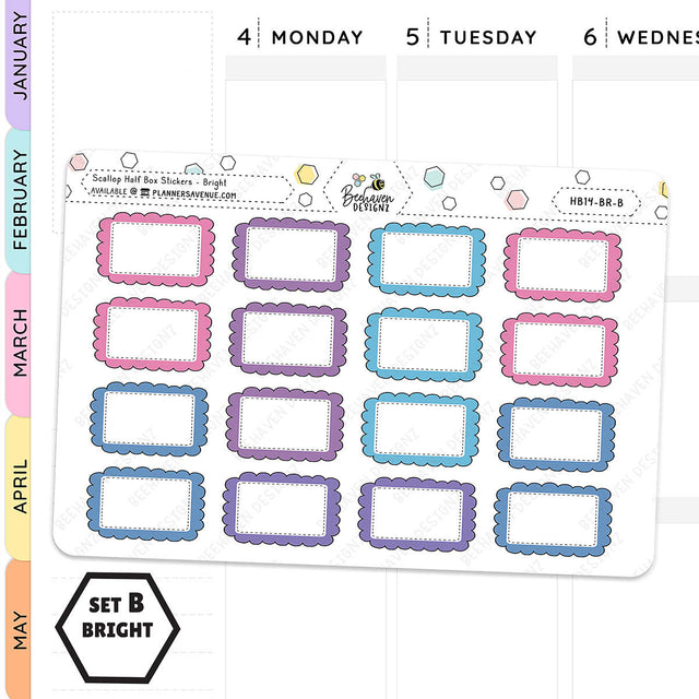 Scallop Half Box Planners Stickers