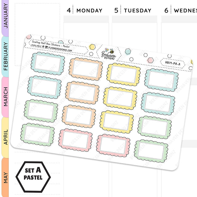 Scallop Half Box Planners Stickers