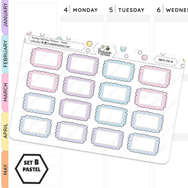 Scallop Half Box Planners Stickers